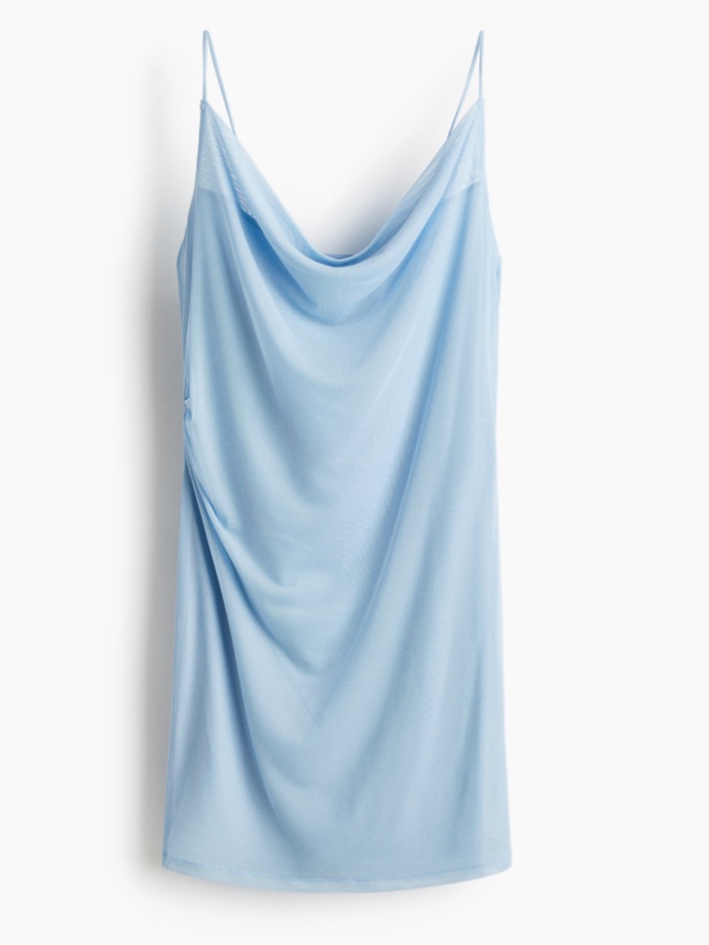 H&M Light Blue Cowl Neck Mini Dress Sz XL nwt